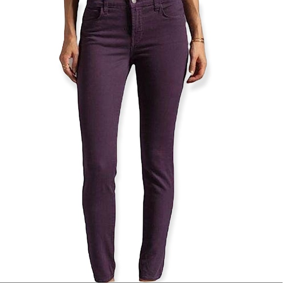 🔥SALE$25🔥 J BRAND Aubergine Maria High-Rise Skinny Jeans Sz 27 - Picture 1 of 9